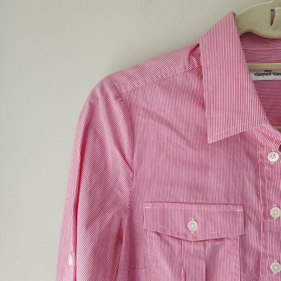 VINEYARD VINES Pullover Shirt | 1/2 Button Down, Collar, Roll Tab | Women's 2 - Picture 2 of 10